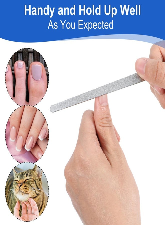 KFHENSOMR 4Pcs Diamond Deb Nail File Stainless Steel Buffers, Metal Nail File with Sharp Pointed Tip for Natural Nails Double-Sided Manicure Pedicure Toenail Tools for Salon and Home - Image 4